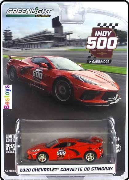 Greenlight Exclusive Chevy Chevrolet Corvette C 8 C8 Stingray 2020 Indy 500 Gainbridge