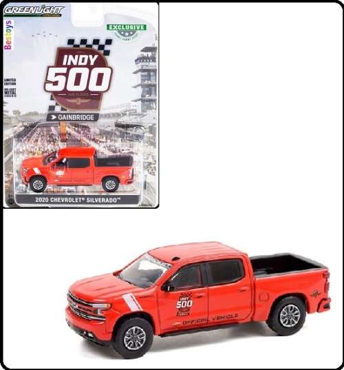 Greenlight Diecast Model Car Exclusive Chevy Chevrolet Silverado 2020 Indy 500 Official Vehicle 1/64