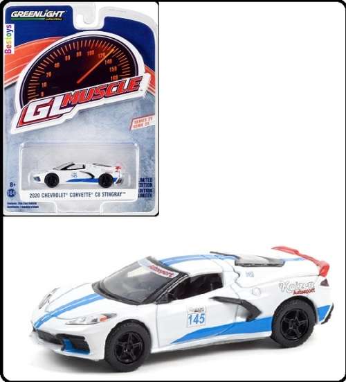 Greenlight Diecast Model Car Muscle Chevy Chevrolet Corvette C 8 C8 Stingray 2020 No 145 1/64 scale