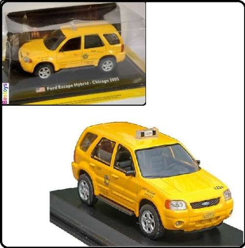 World Taxi Diecast Model Car Collection Ford Escape Hybrid Chicago 2005 1/43 scale