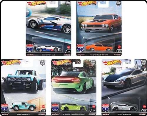 Hotwheels Hot Wheels Diecast Model Car Culture American Scene Tesla Roadster 1/64 scale new