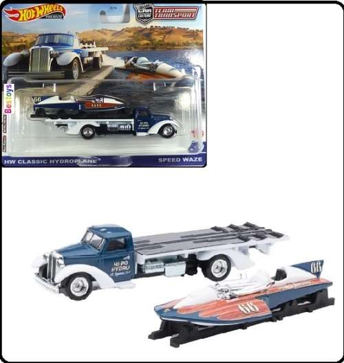 Hot Wheels Hotwheels Car Culture Team Transport Classic Hydroplane + Speed Waze Transporter