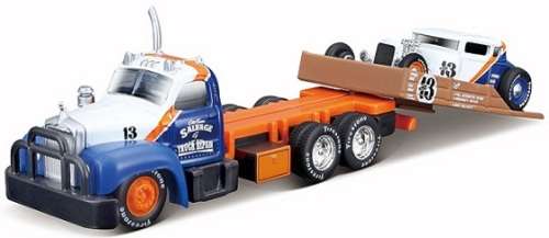 Maisto Elite Transport Mack B 61 B61 Flatbed Recovery Truck + Ford Model A 1929 No 13 1/64 scale new