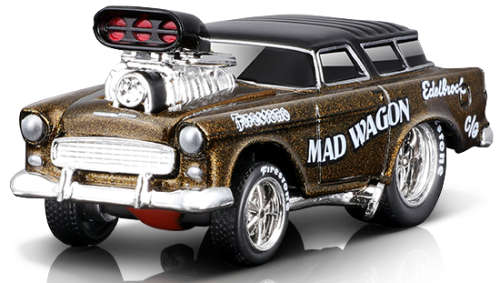 Maisto Muscle Machines Diecast Model Car Chevy Chevrolet Nomad Gasser 1955 `Mad Wagon` 1/64 scale ne