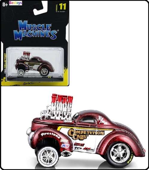 Maisto Muscle Machines Diecast Model Car Willys Coupe 1941 `Competition Cams` 1/64 scale new in pack