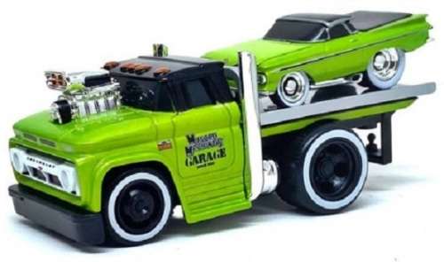 Maisto Muscle Machines Diecast Model Car Transport Chevrolet C 60 C60 Flatbed Truck 1966 + El Camino