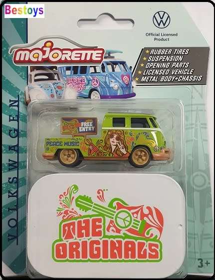 Majorette Diecast Model Car Originals VW Volkswagen Kombi T 1 T1 Pickup `Peace Music` + Collector ti