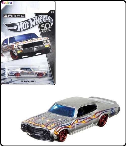 Hotwheels Hot Wheels Diecast Model Car ZAMAC 2018 50th Anniv Buick GSX 1970 1/64 scale new in pack