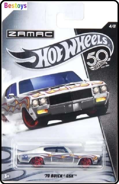 Hotwheels Hot Wheels Diecast Model Car ZAMAC 2018 50th Anniv Buick GSX 1970 1/64 scale new in pack