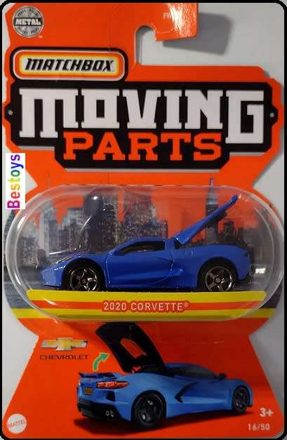 Matchbox Diecast Model Car Moving Parts Chevy Chevrolet Corvette 2020 1/64 scale new in pack