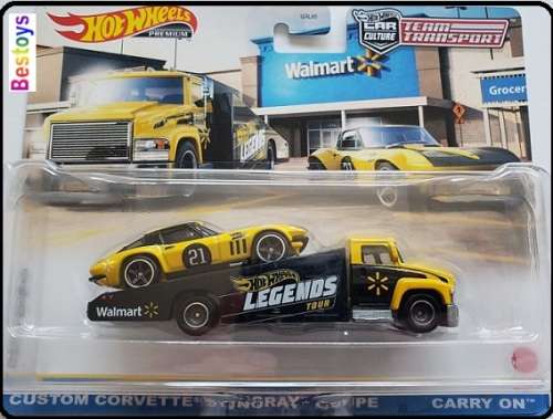 Hot Wheels Hotwheels Car Culture Team Transport Chevy Corvette Stingray + Carry On Walmart Exclusive