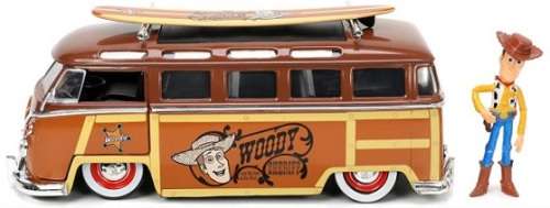 JADA Diecast Model Car 33176 VW Volkswagen Kombi Bus T 1 T1 + Woody Figurine Toy Story Disney Movie