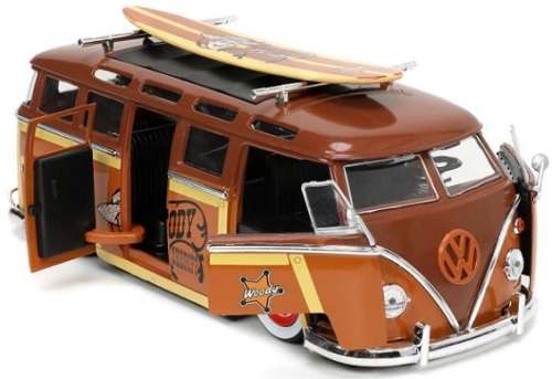 JADA Diecast Model Car 33176 VW Volkswagen Kombi Bus T 1 T1 + Woody Figurine Toy Story Disney Movie
