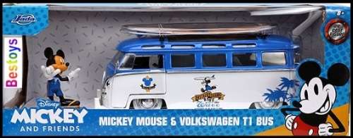 JADA 33179 VW Volkswagen Kombi Bus T 1 T1 + Mickey Mouse Figurine Disney 1/24 scale