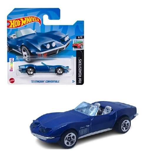 Hotwheels Hot Wheels Diecast Model Car 2023 132/250  Chevy Chevrolet Corvette Stingray Conv 1972 Roa