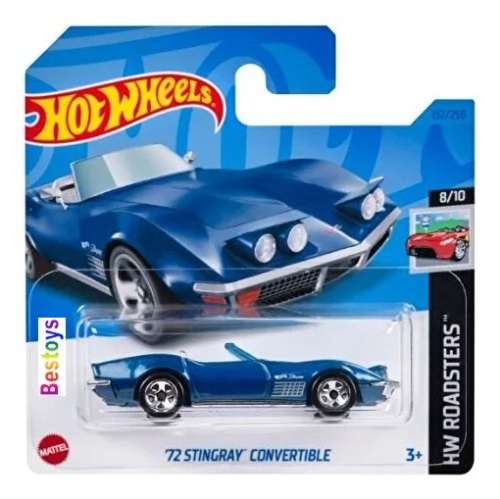 Hotwheels Hot Wheels Diecast Model Car 2023 132/250  Chevy Chevrolet Corvette Stingray Conv 1972 Roa