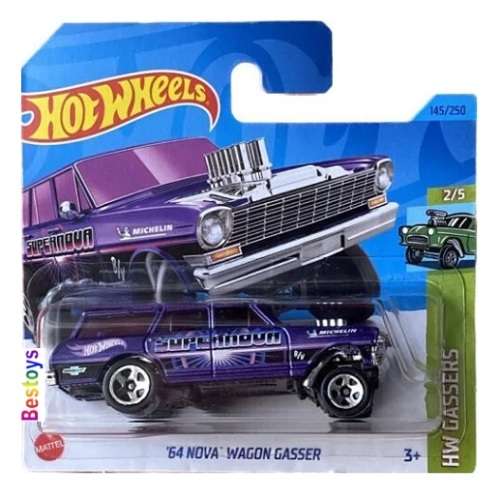 Hotwheels Hot Wheels Diecast Model Car 2023 145/250 Chevy Chevrolet Nova Stationwagon Gasser 1964 Ga