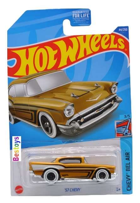 Hotwheels Hot Wheels Diecast Model Car 2022 44/250 Chevy Chevrolet 1957 Bel Air 1/64 scale new