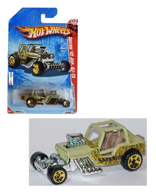 Hotwheels Hot Wheels Diecast Model Car 2010 214/240 Jeep CJ 2A Custom 1942 Race World Jungle