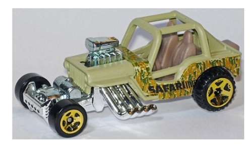 Hotwheels Hot Wheels Diecast Model Car 2010 214/240 Jeep CJ 2A Custom 1942 Race World Jungle