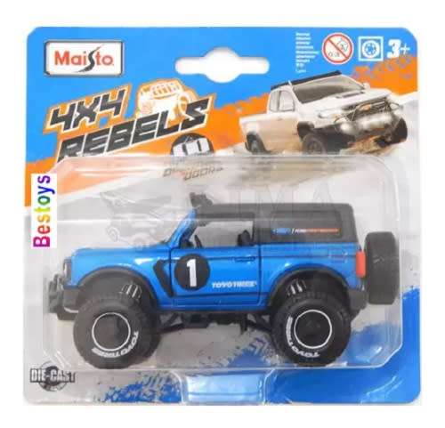 Maisto Diecast Model Car 4x4 Rebels Ford Bronco No 1 Offroad 1/36 scale