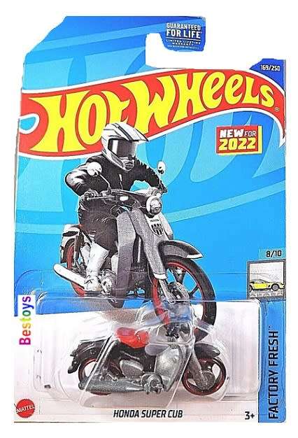 Hotwheels Hot Wheels Diecast Model Motorcycle Bike First Edition 2022 169/250 Honda Super Cub