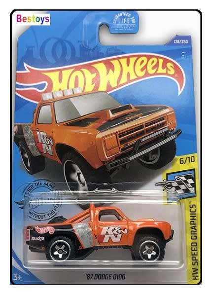 Hotwheels Hot Wheels Diecast Model Car 2020 128/250 Dodge D 100 D100 Pickup 1987 `K&N` Speed Graphic