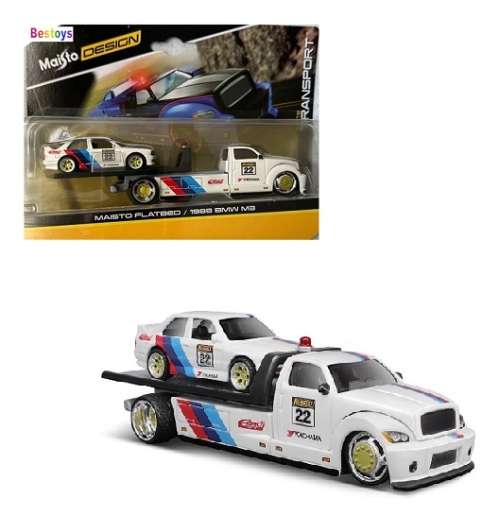 Maisto Design Elite Transport Flatbed Recovery Truck + BMW M 3 M3 1988 No 22