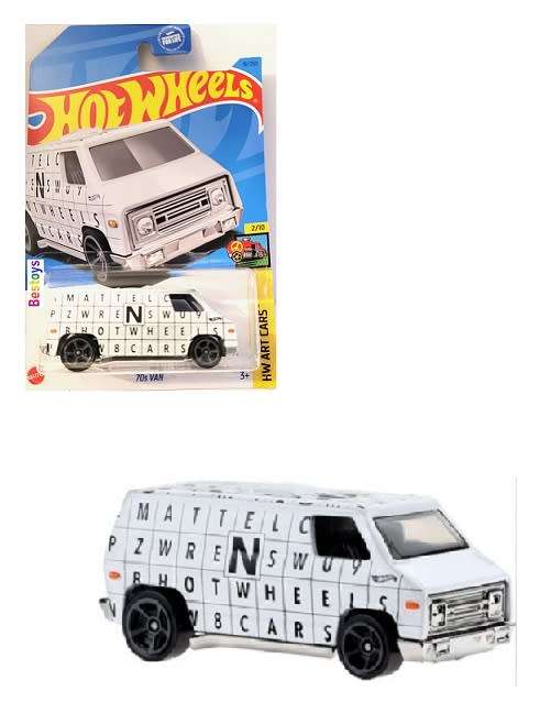 Hotwheels Hot Wheels Diecast Model Car 2022 16/250 70`s Van Art Car 1/64 scale