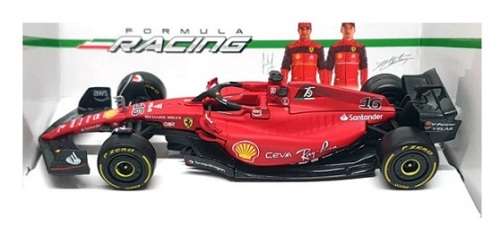 Burago Diecast Model Car 36832 Formula 1 F1  Ferrari F1-75 No 555 Sainz 2022 GP 1/43 scale new