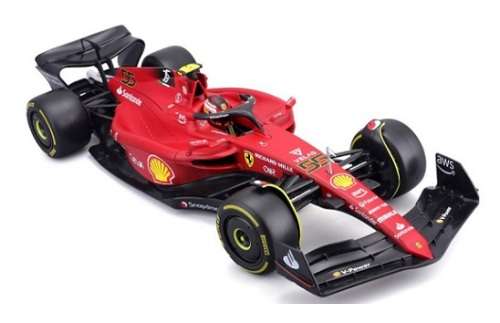 Burago Diecast Model Car 36832 Formula 1 F1  Ferrari F1-75 No 555 Sainz 2022 GP 1/43 scale new