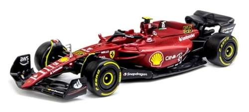 Burago Diecast Model Car 36832 Formula 1 F1  Ferrari F1-75 No 555 Sainz 2022 GP 1/43 scale new