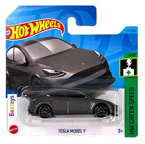 Hotwheels Hot Wheels Diecast Model Car 2023 37/250 Tesla Model Y Green Speed 1/64 scale new