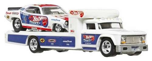 Hotwheels Hot Wheels Diecast Model Car Culture Team Transport Plymouth Cuda FC 1972 + Retro Rig Truc