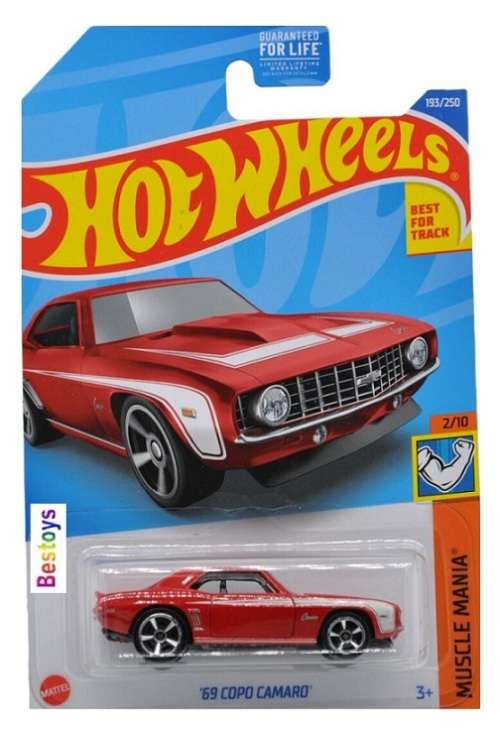 Hotwheels Hot Wheels Diecast Model Car 2022 193/250 Chevy Chevrolet COPO Camaro 1969 Muscle Mania
