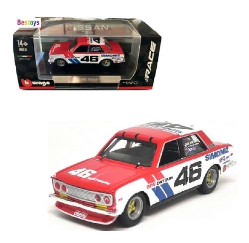 Bburago Model Car 38301 Datsun 510 BRE No 46 `Simoniz` Motorsport Morton 1/43 scale