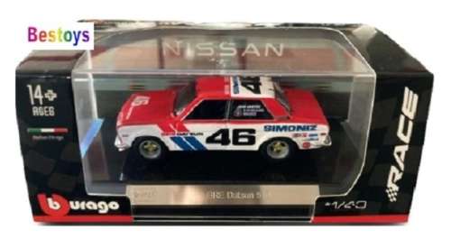 Bburago Model Car 38301 Datsun 510 BRE No 46 `Simoniz` Motorsport Morton 1/43 scale
