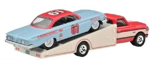 Hot Wheels Hotwheels Car Culture Team Transport Chevy Impala 1961 No 61 + Chevy Ramp Truck