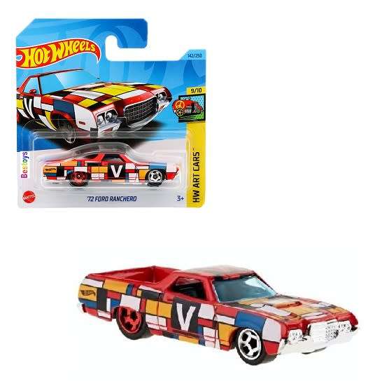 Hotwheels Hot Wheels Diecast Model Car 2023 142/250 Ford Ranchero 1971 Art Car `V` 1/64 scale