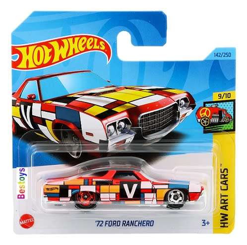 Hotwheels Hot Wheels Diecast Model Car 2023 142/250 Ford Ranchero 1971 Art Car `V` 1/64 scale