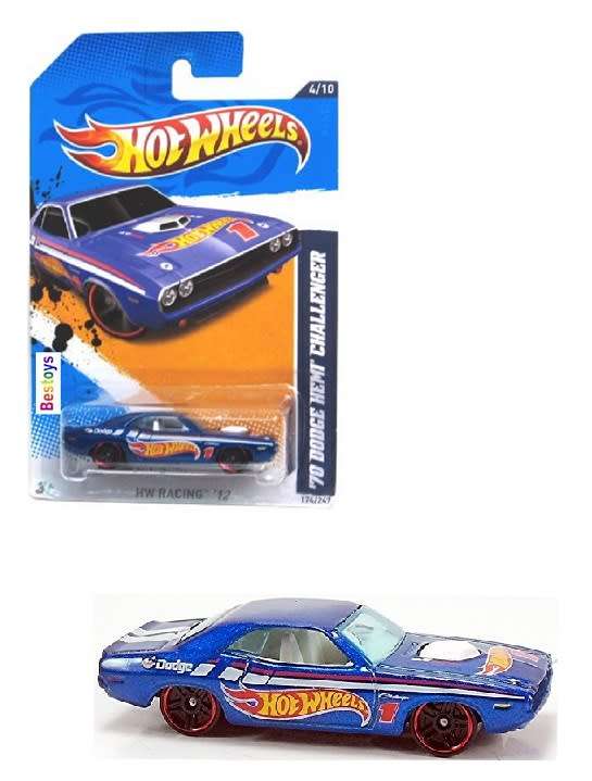 Hotwheels Hot Wheels Diecast Model Car 2012 174/247 Dodge Hemi Challenger 1970 No 1 Racing new