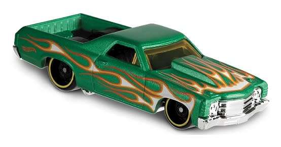 Hotwheels Hot Wheels Diecast Model Car 2020 8/250 Chevy Chevrolet El Camino 1971 Flames 1/64 scale