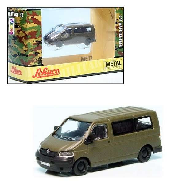 Schuco Diecast Model Car 2642600 VW Volkswagen Kombi T  5 T5 Bus Military Bundeswehr 1/87 HO railway