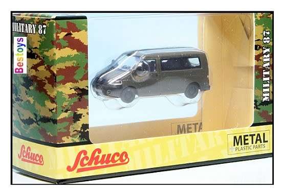 Schuco Diecast Model Car 2642600 VW Volkswagen Kombi T  5 T5 Bus Military Bundeswehr 1/87 HO railway