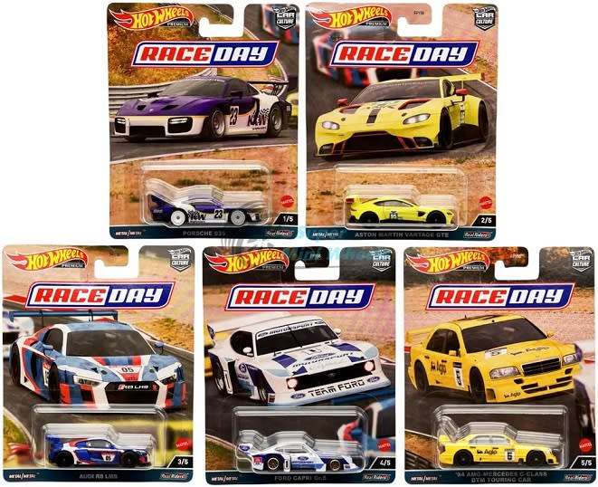 Hot Wheels Hotwheels Car Culture Race Day Set Mercedes Ford Capri Porsche Audi Aston Martin