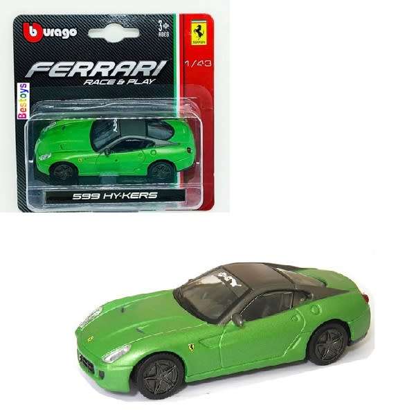 Burago Diecast Model Car Race & Play Ferrari 599 Hy-Kers 1/43 scale