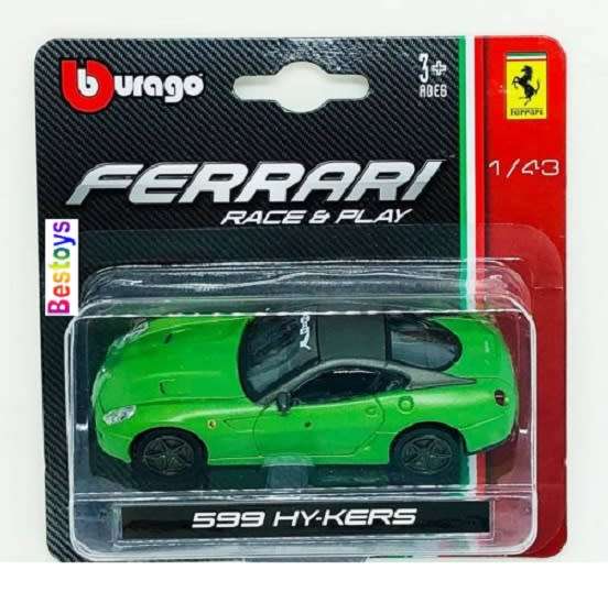 Burago Diecast Model Car Race & Play Ferrari 599 Hy-Kers 1/43 scale