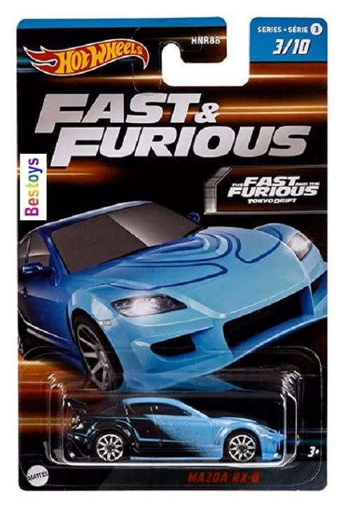 Hotwheels Hot Wheels Diecast Model Car Set 3 Fast & Furious Honda Nissan Datsun Bugatti Mazda Acura