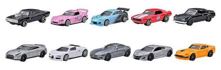 Hotwheels Hot Wheels Diecast Model Car Set 3 Fast & Furious Honda Nissan Datsun Bugatti Mazda Acura