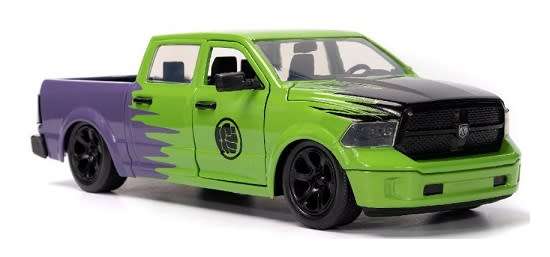 JADA Diecast Model Car 99726 Dodge RAM 1500 Pickup 2014 + Hulk figurine Marvel Avengers 1/24 scale
